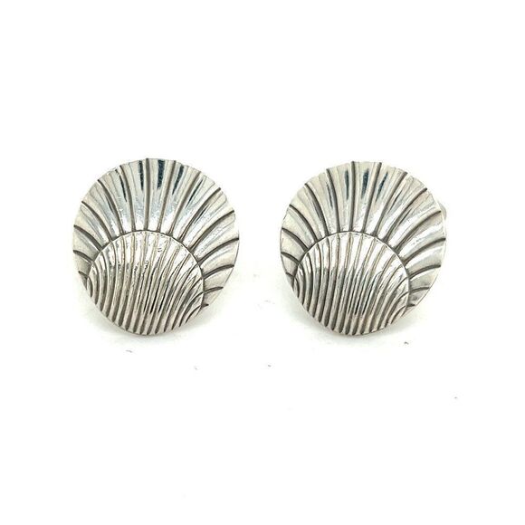 Georg Jensen Estate Seashell Cufflinks Silver GJ14 - Picture 1 of 7